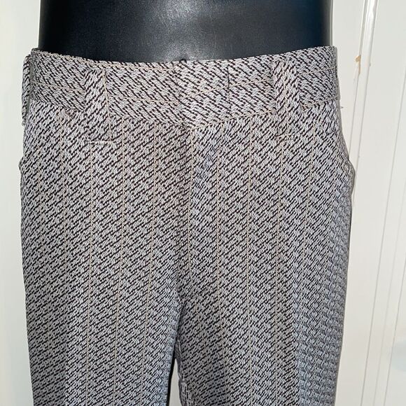 Vtg 70s brown, gray & tan patterned double knit pants - Picture 3 of 7